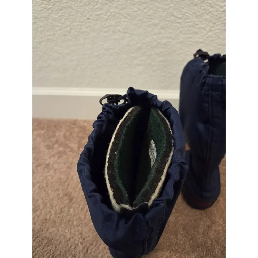 Vintage Sorel Snow Lion Mid-Calf Navy Blue Winter Snow Boots Women's US Size 8